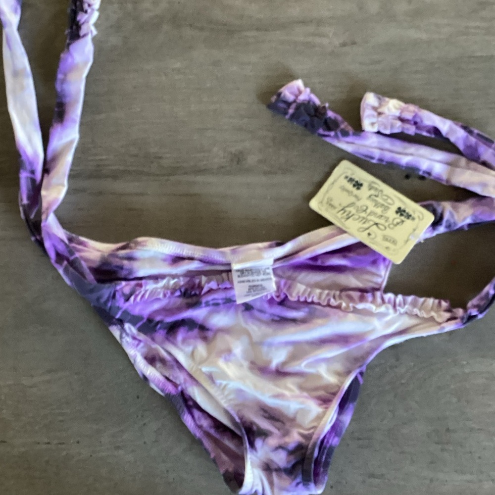 Lucky Brand Purple and White Bikini Bottom